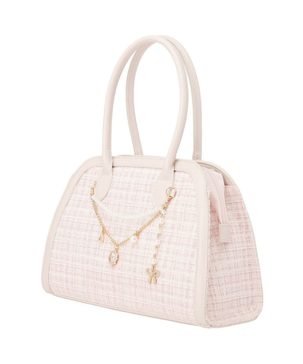 Maison de FLEUR チャーム付きツイード2Wayバッグ 