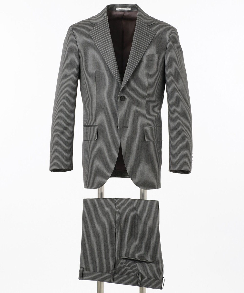 【ESSENTIAL CLOTHING】マイクロペンシルストライプ スーツ, ライトグレー系1, A5
