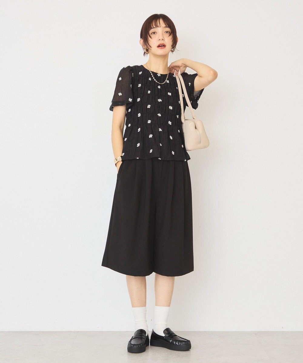 AMERICAN HOLIC 花柄刺繍シャーリングブラウス 