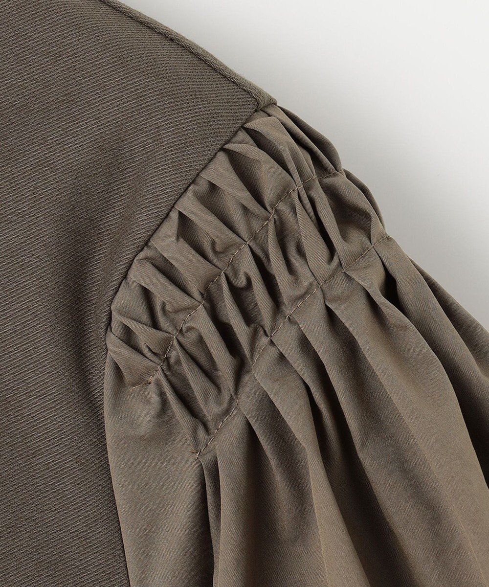 自由区 【洗える】コンビネーションシャーティング パフスリーブ カットソー 