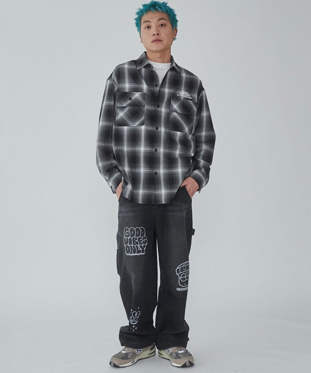 WEGO 【ユニセックス着用ITEM】グラフィックオンブレチェックシャツ（LS） 