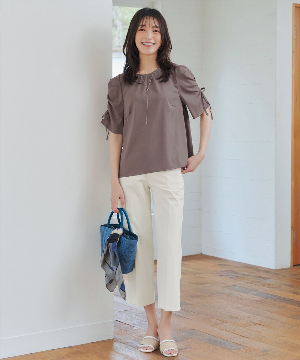 Tiaclasse L 【洗える】ボリュームスリーブリボンブラウス 