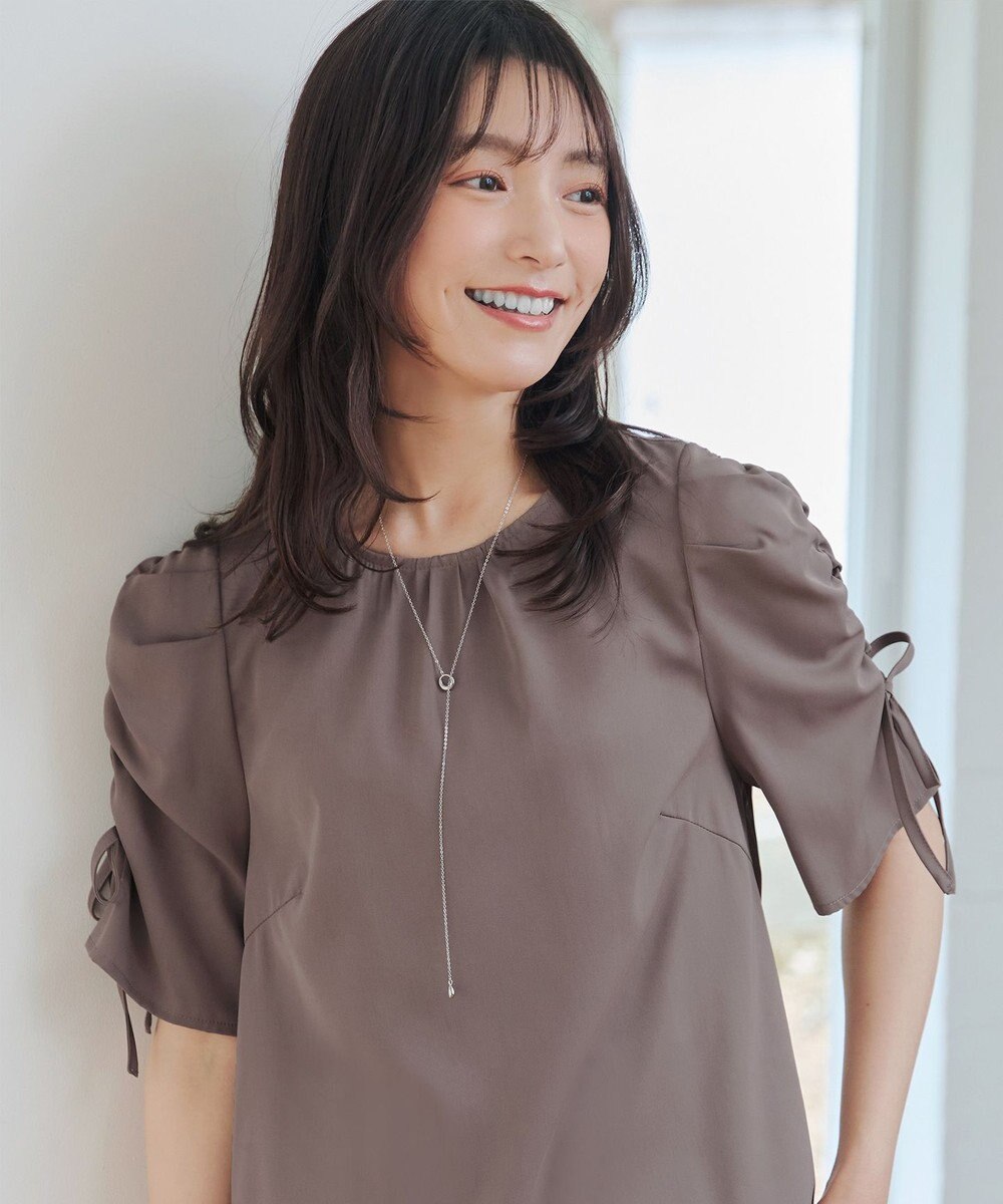 Tiaclasse 【洗える】ボリュームスリーブリボンブラウス 