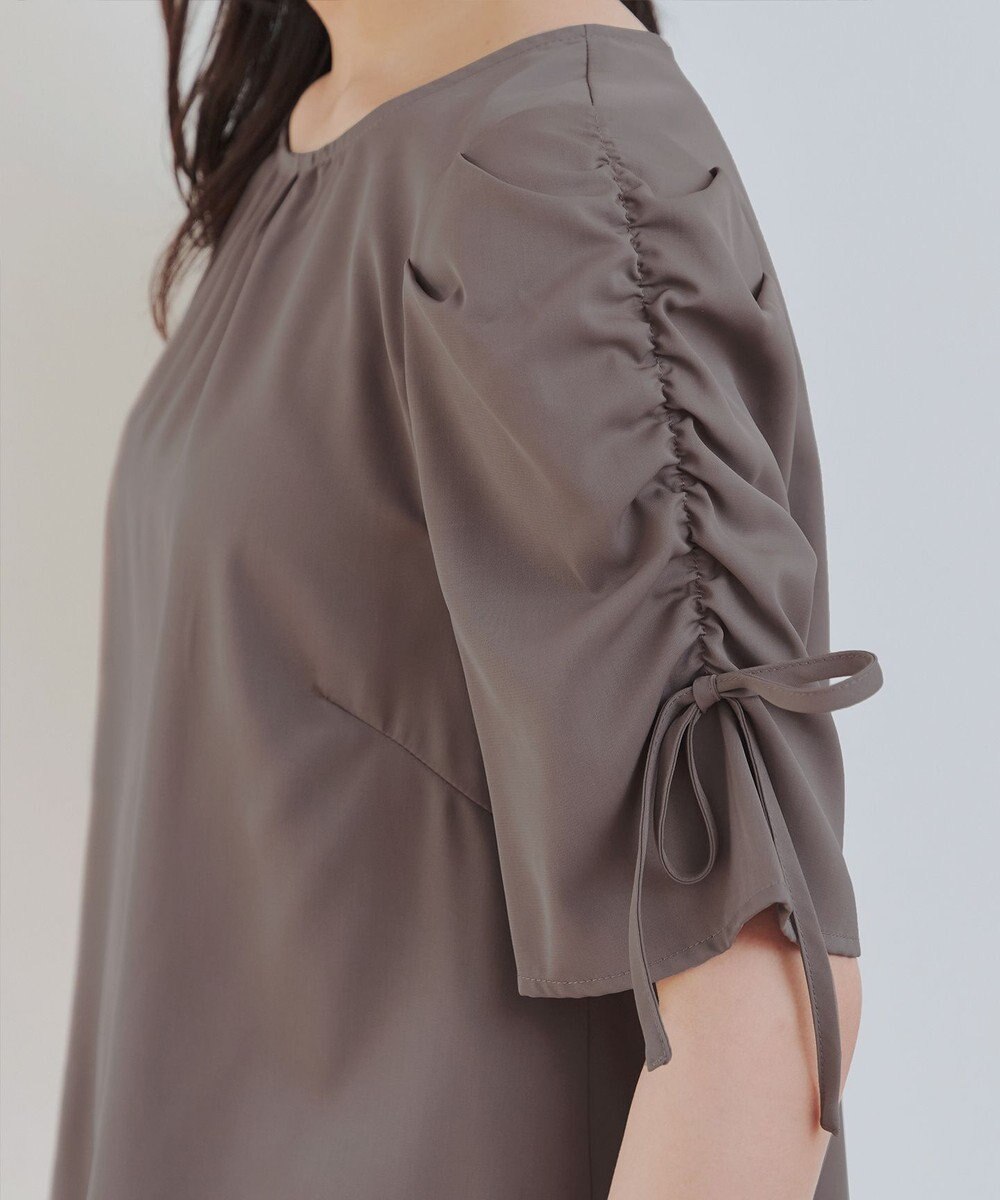 Tiaclasse 【洗える】ボリュームスリーブリボンブラウス 