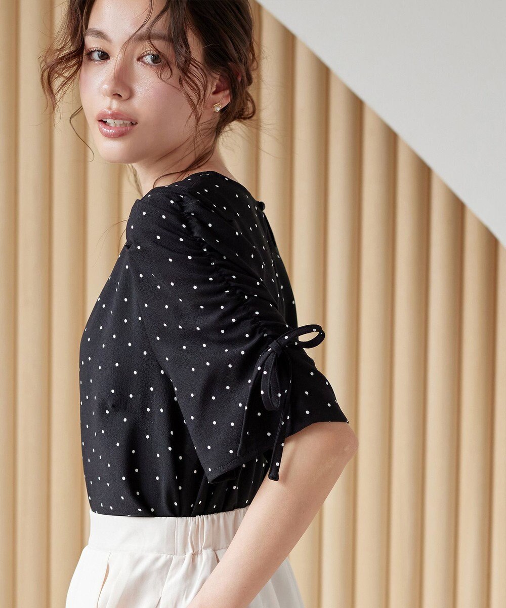 Tiaclasse 【洗える】ボリュームスリーブリボンブラウス 