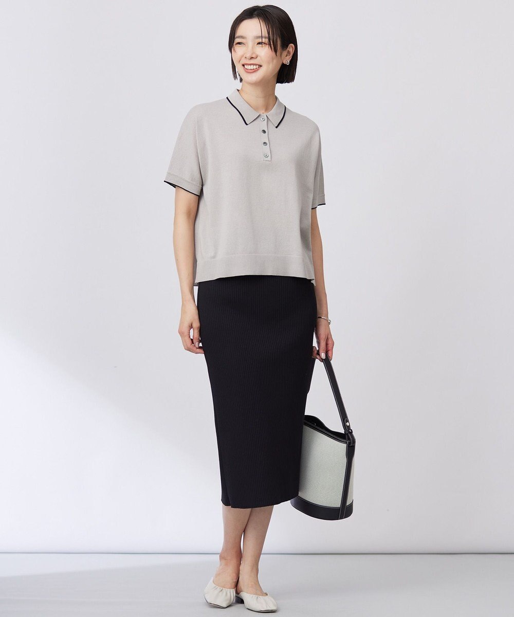 J.PRESS LADIES 【洗える】DRY COTTON ニットポロ 