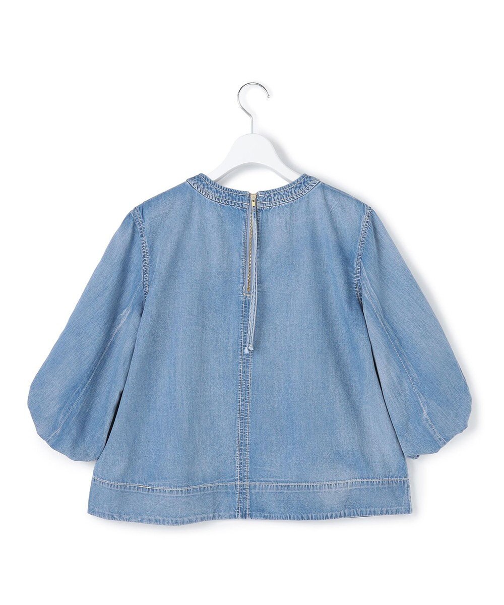 J.PRESS YORK STREET 【WOMEN】ライトダンガリー ツイストスリーブ ブラウス 