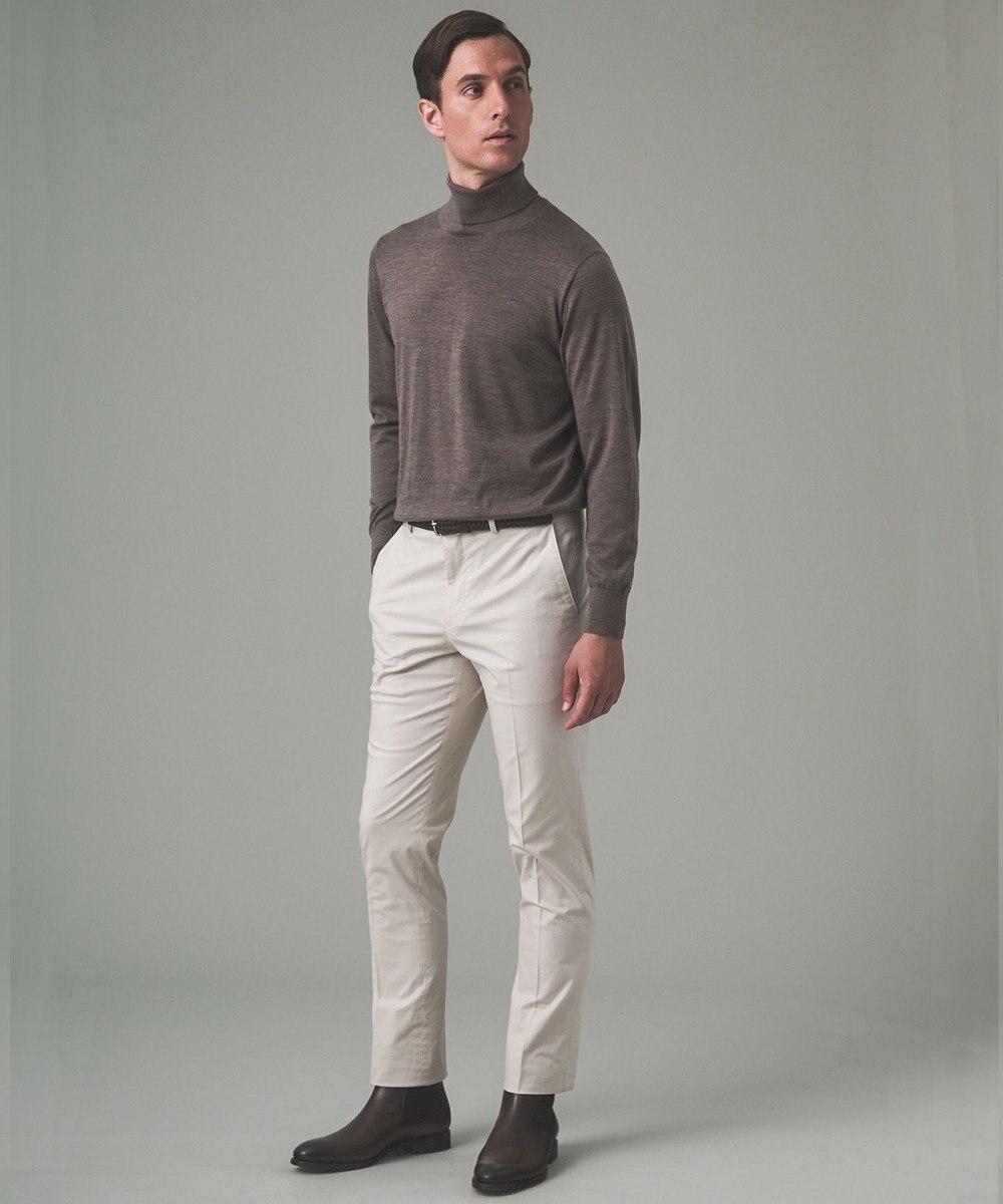 GOTAIRIKU 新色追加【洗える/チクチクしにくい/ピリングしにくい】イタリア糸 ハイゲージ タートルネックニット_WOOL100％ 