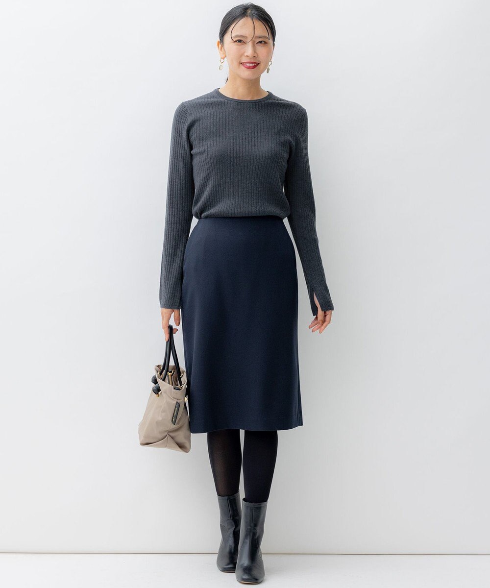 23区 【洗える】ウーステッドウール リブ ニット 