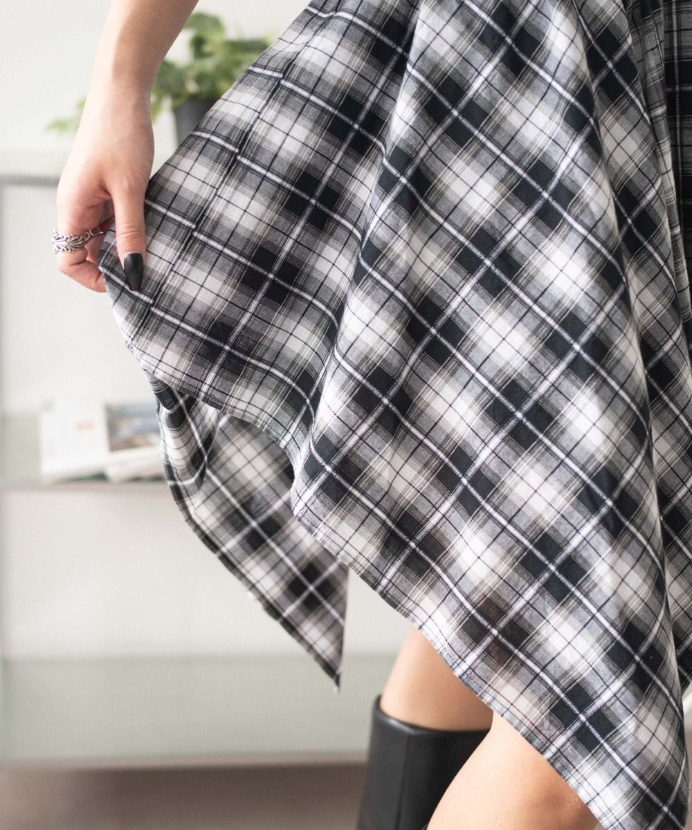 WEGO ランダムヘムチェックミニスカート 