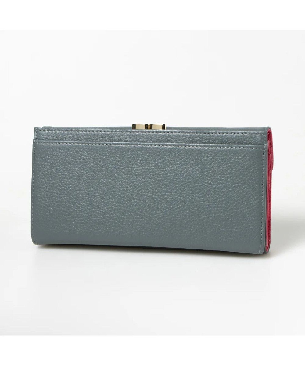 UNBILLION perche カラーコンビレザーかぶせ外がま口長財布 