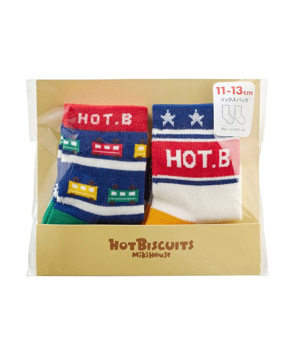 MIKI HOUSE HOT BISCUITS 【9-19cm】 クルー丈 ソックスパック2足セット 