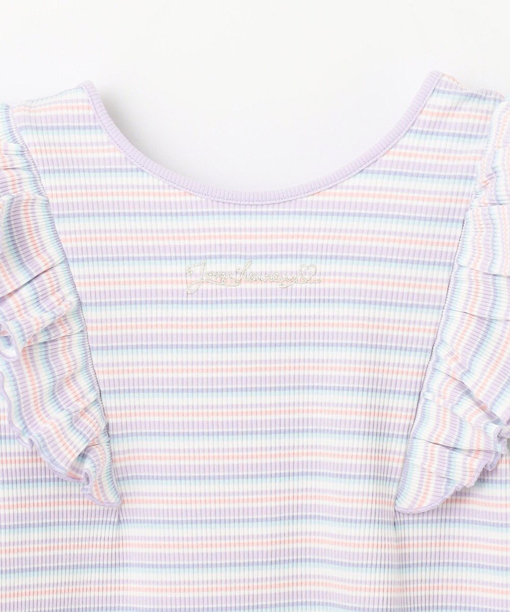 ANY KIDS オン・オフショルダー ボーダー Tシャツ 