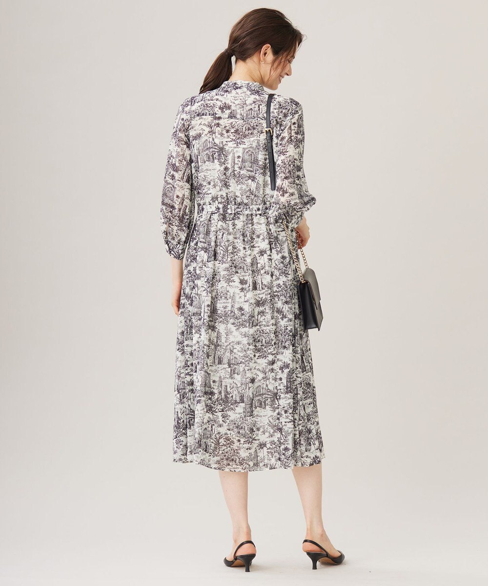 自由区 L 【洗える】ランドスケーププリント ワンピース 