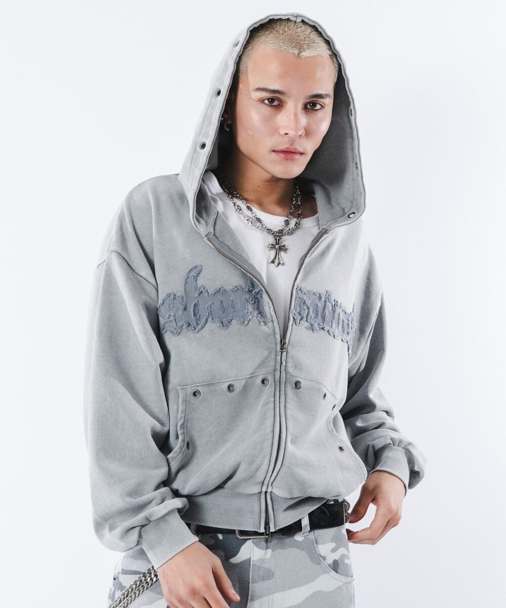 WEGO 【ユニセックス着用ITEM】ブリーチハトメZIPパーカー 