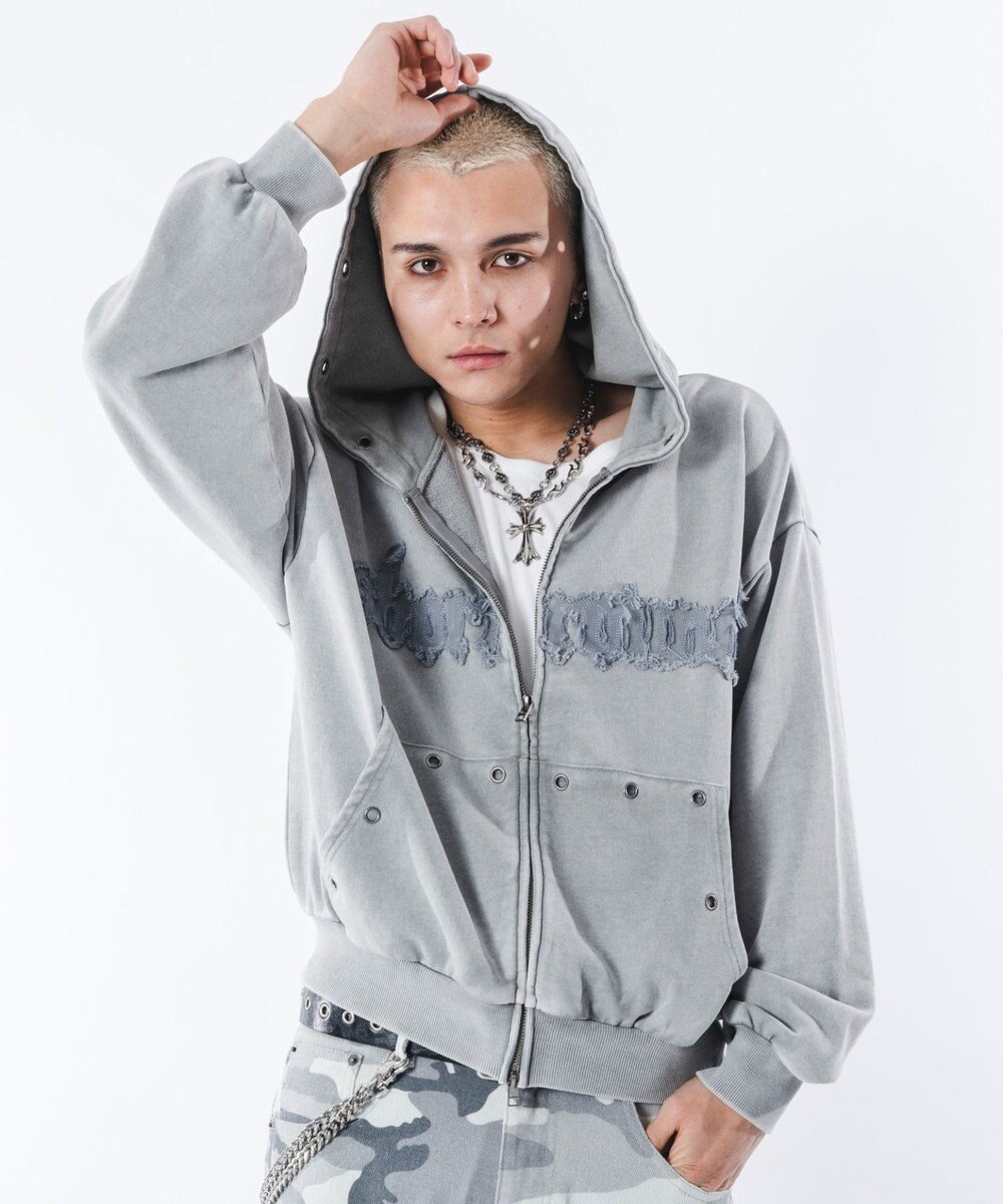 WEGO 【ユニセックス着用ITEM】ブリーチハトメZIPパーカー 