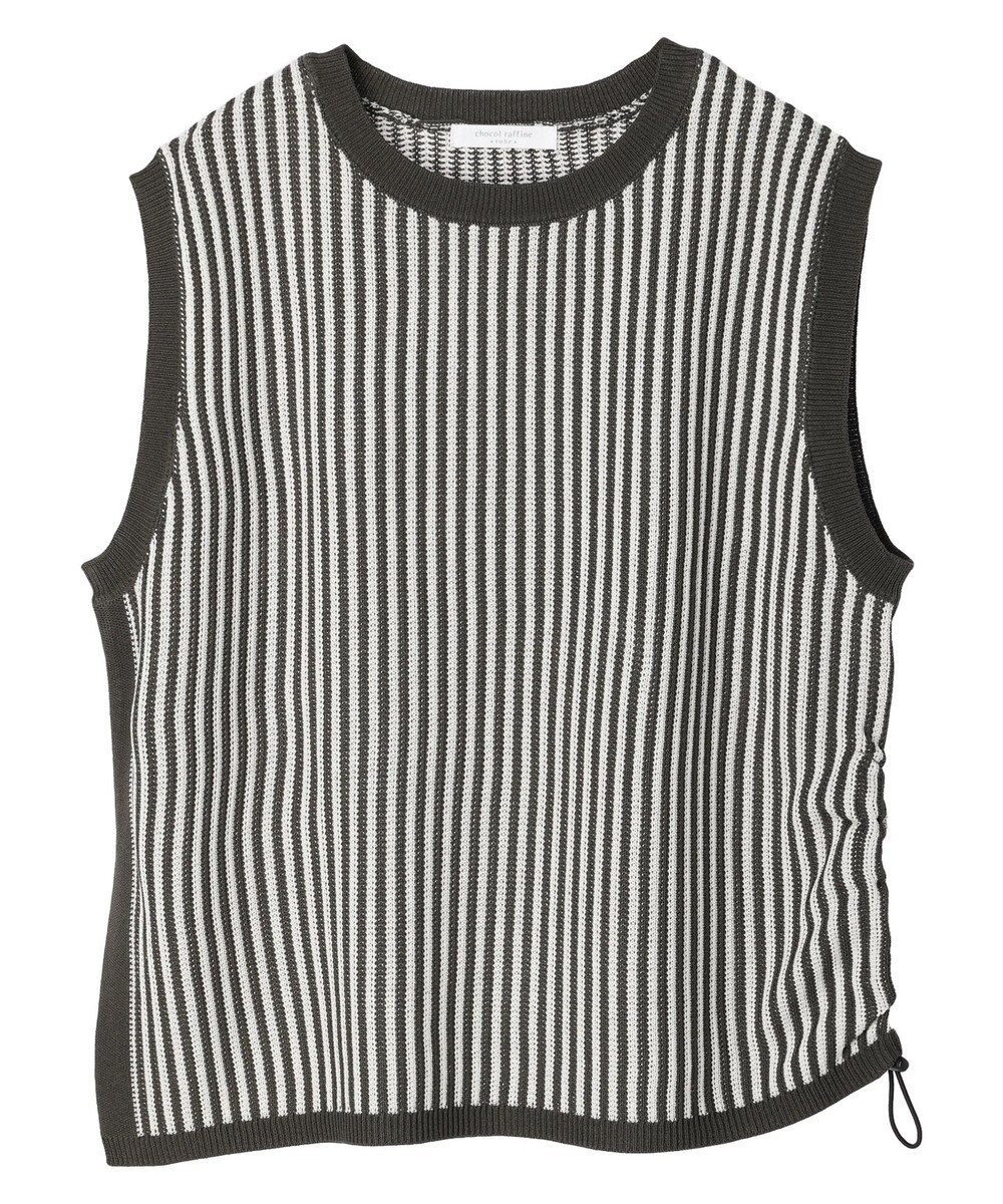 Green Parks ストライプドロストベスト 