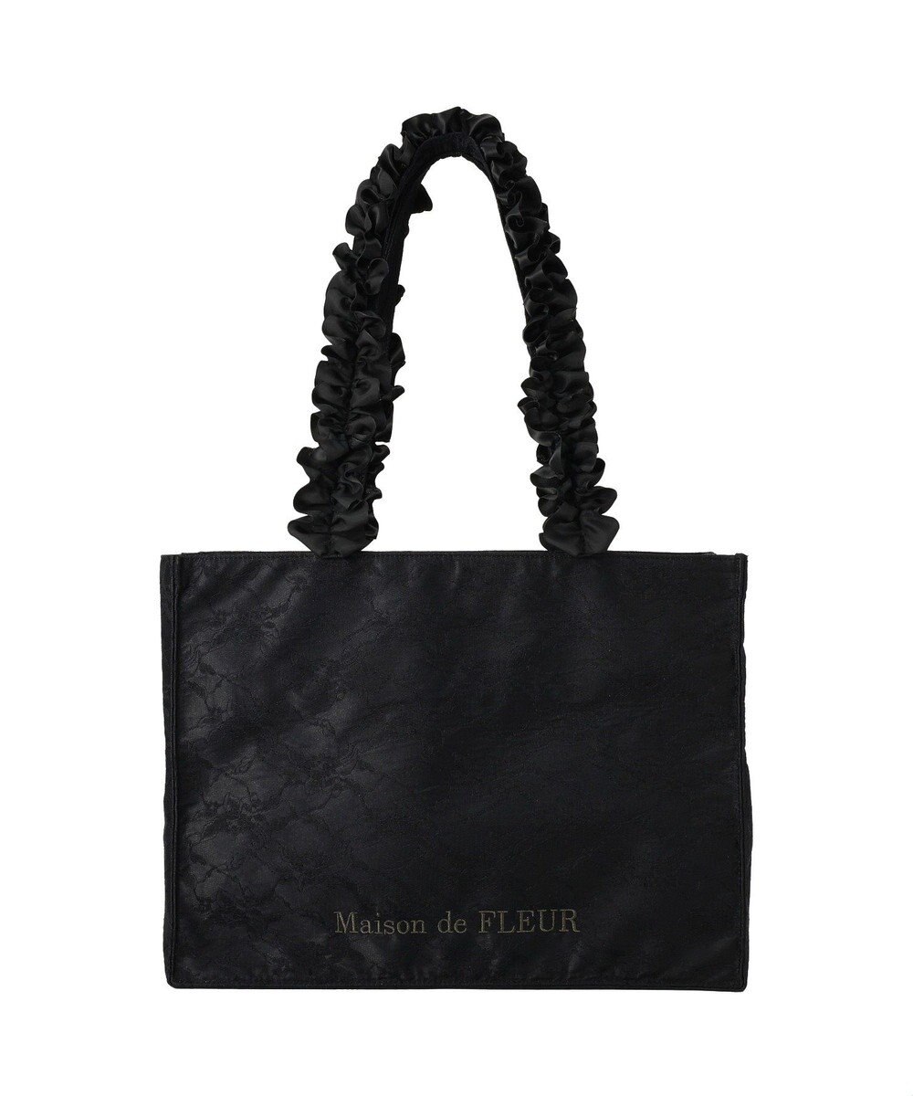Maison de FLEUR レースフリルハンドルスクエアトートMバッグ 