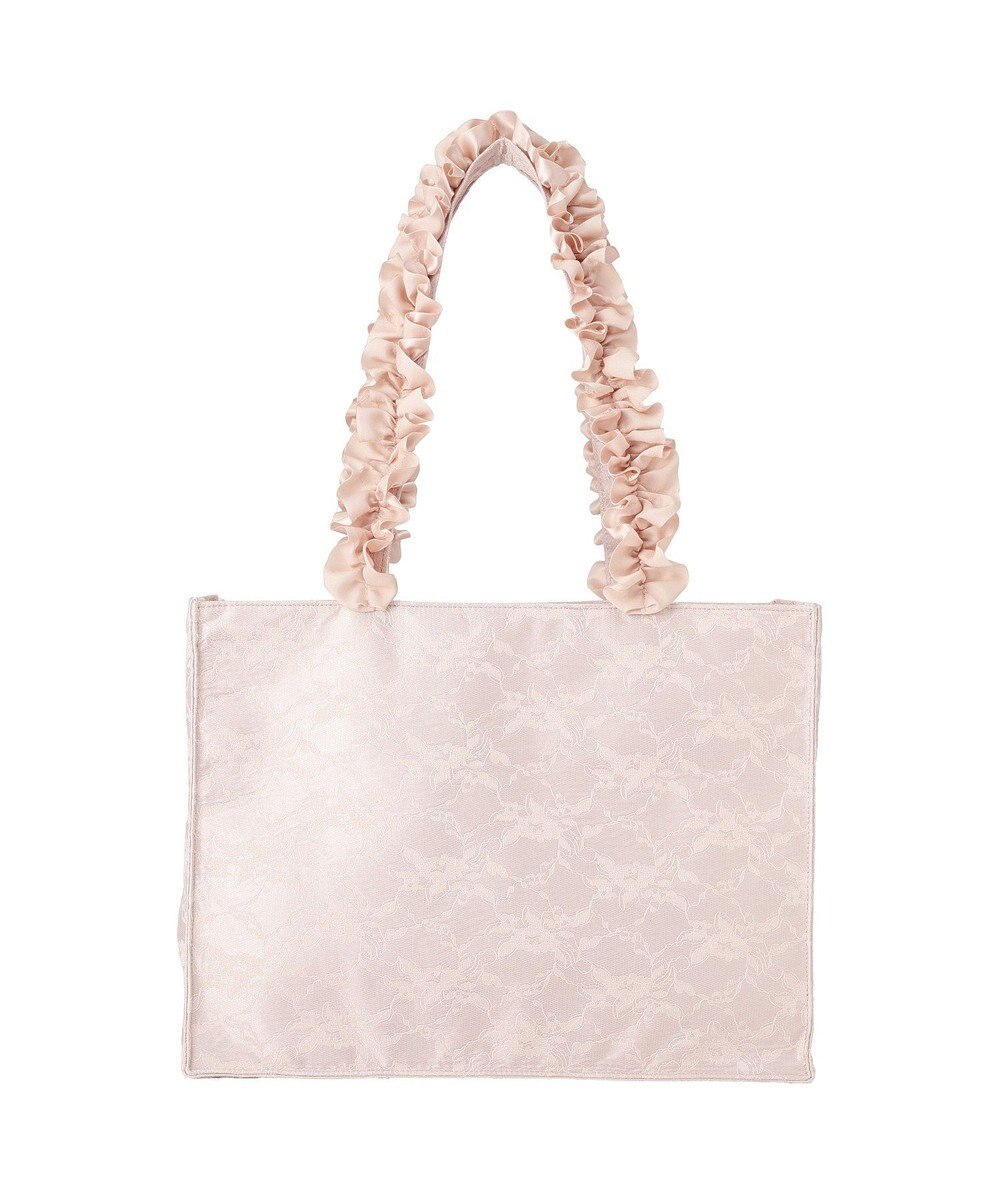 Maison de FLEUR レースフリルハンドルスクエアトートMバッグ 