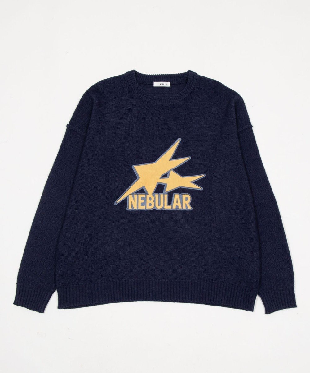 WEGO サテンワッペンニットプルオーバー 