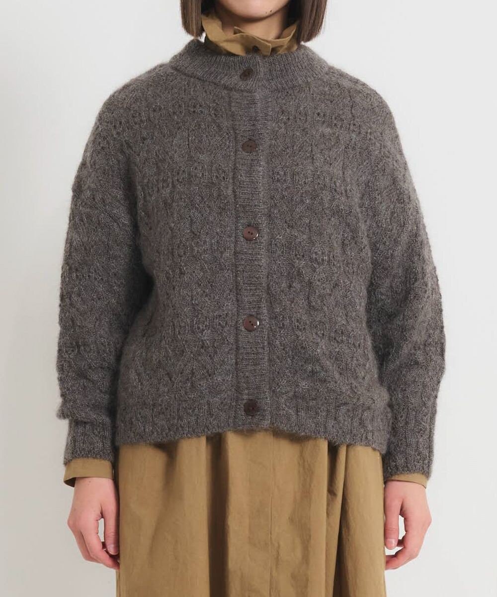 muuc アルパカモヘヤ模様編みカーディガン 