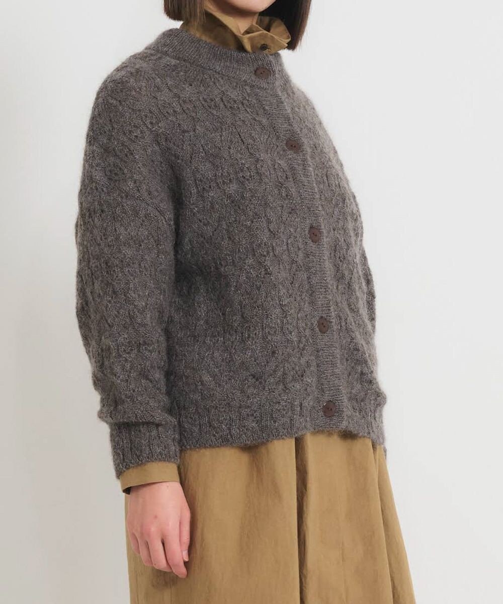 muuc アルパカモヘヤ模様編みカーディガン 