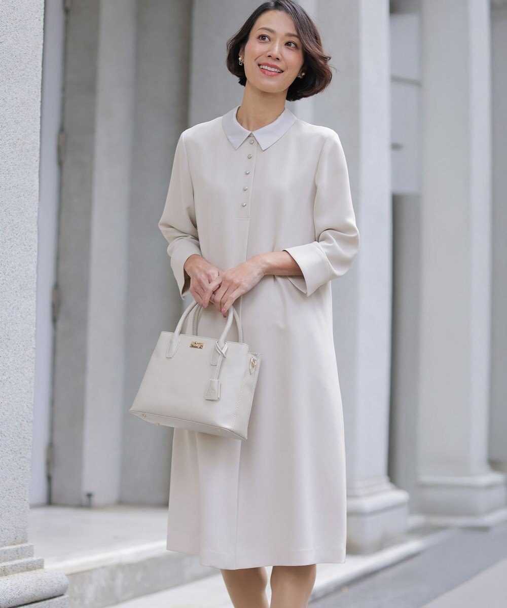 J.PRESS LADIES S 【2way】セラテリーダブルクロス 襟付き ワンピース 