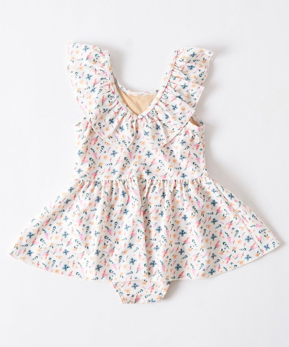 OP／FILA 【marie claire ENFANTS】小花柄編上げAライン水着 