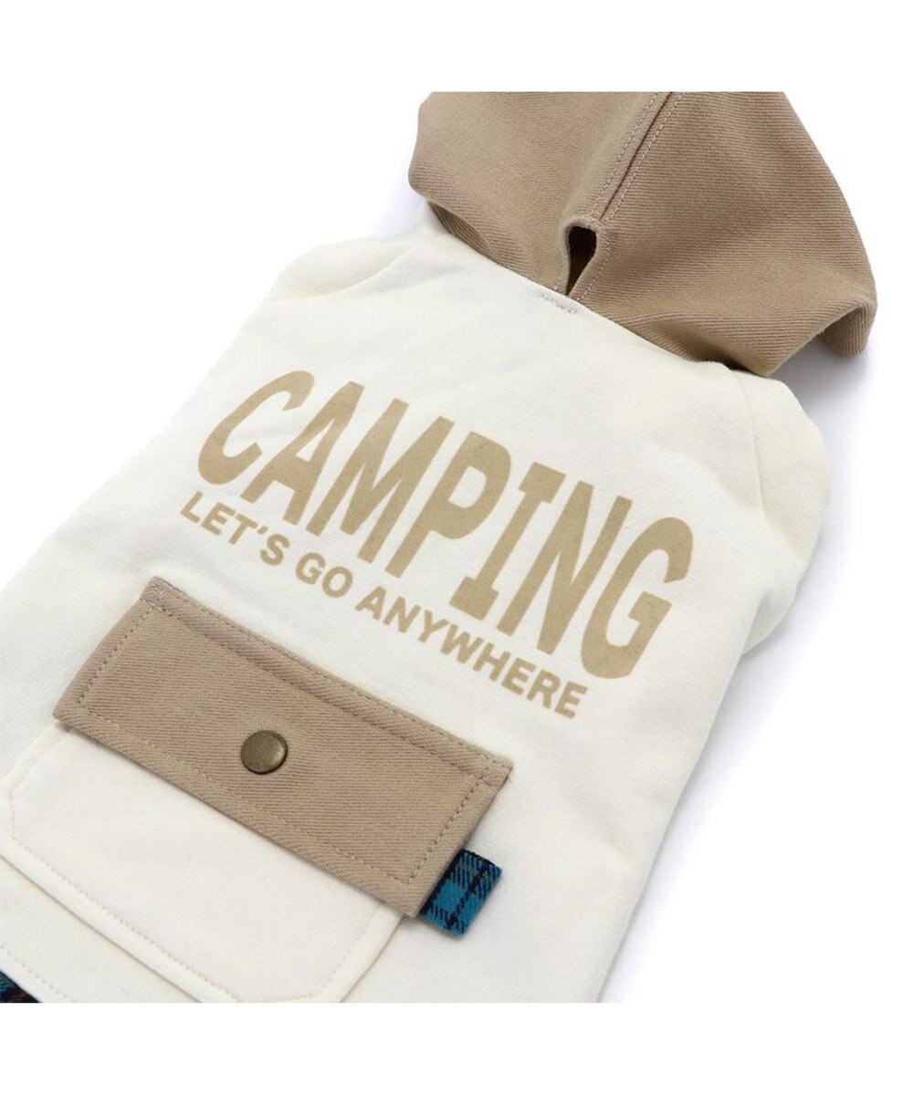 PET PARADISE ペットパラダイス パーカー ホワイト チェック フード ポケット付き 小型犬 