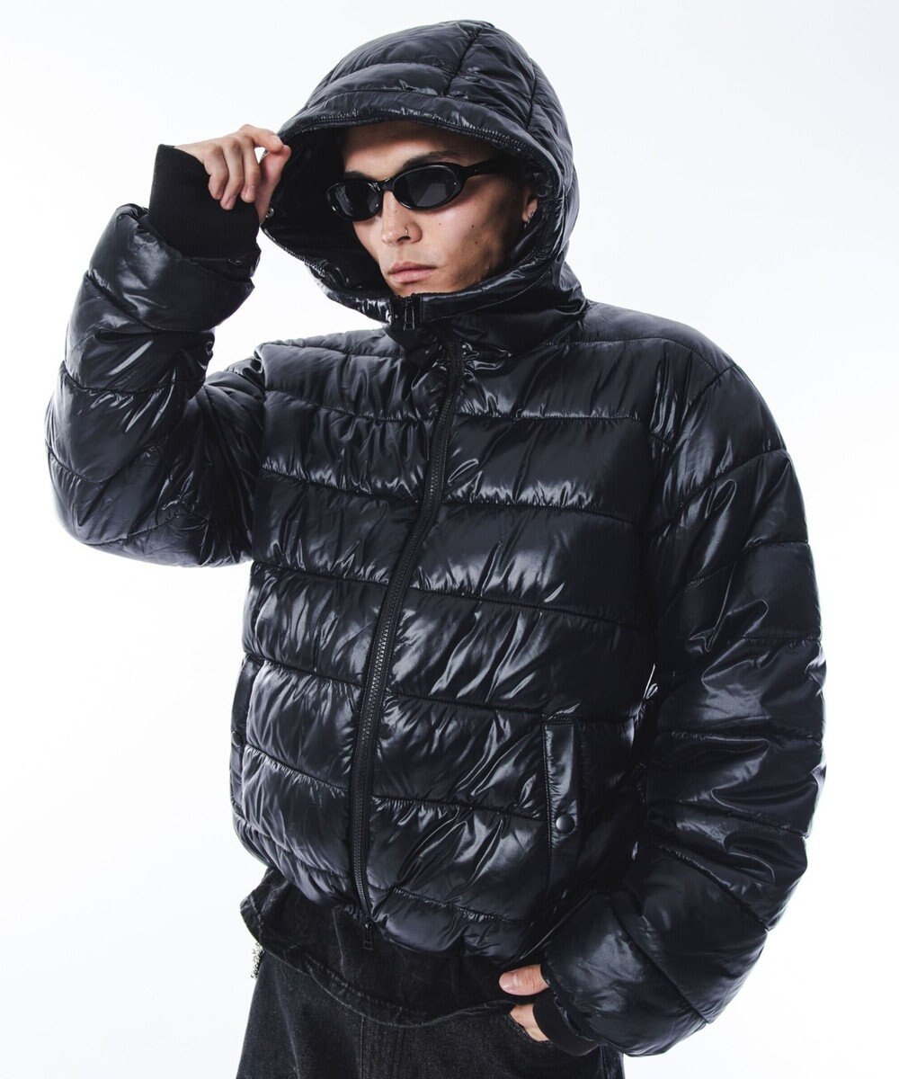 WEGO 【ユニセックス着用ITEM】2WAYシャイニーパファーフーディー 