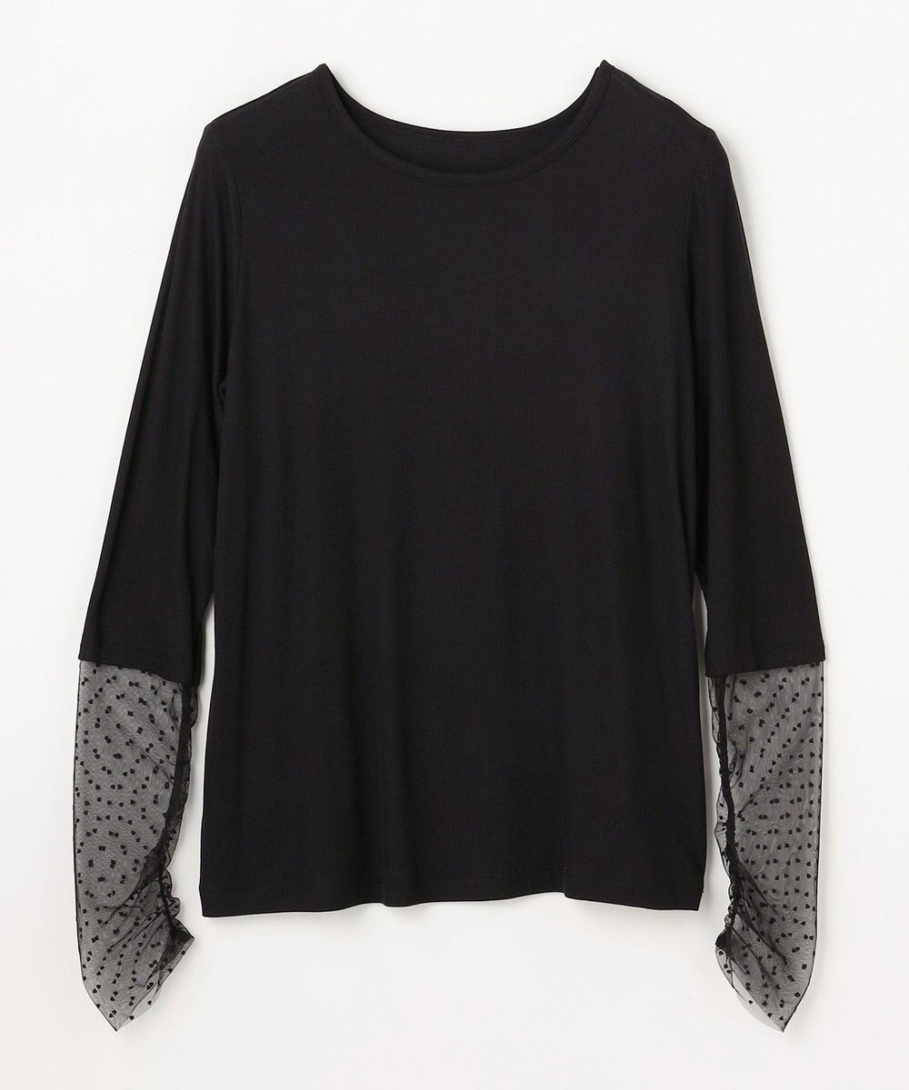 ANY 袖ドットチュールコンビインナー 