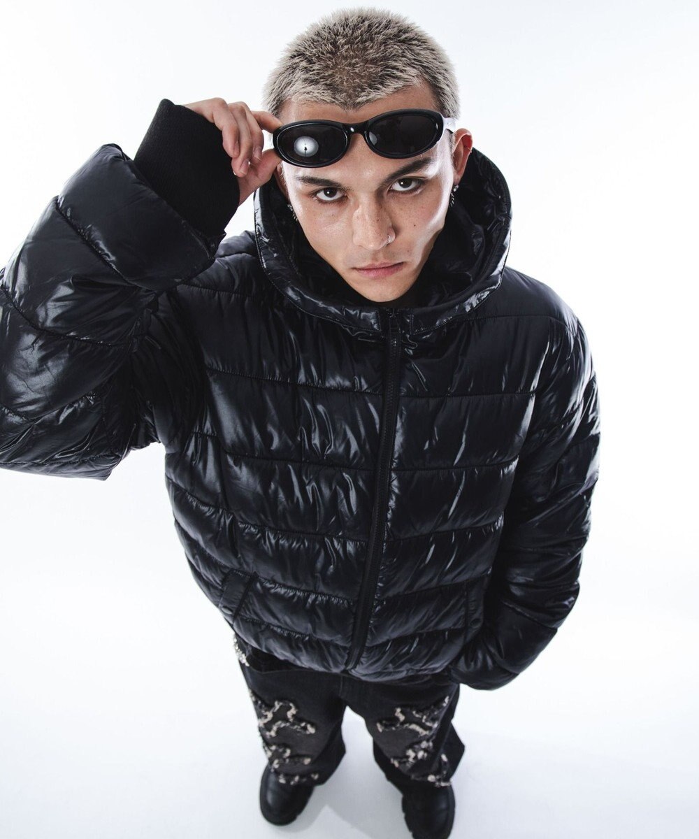 WEGO 【ユニセックス着用ITEM】2WAYシャイニーパファーフーディー 