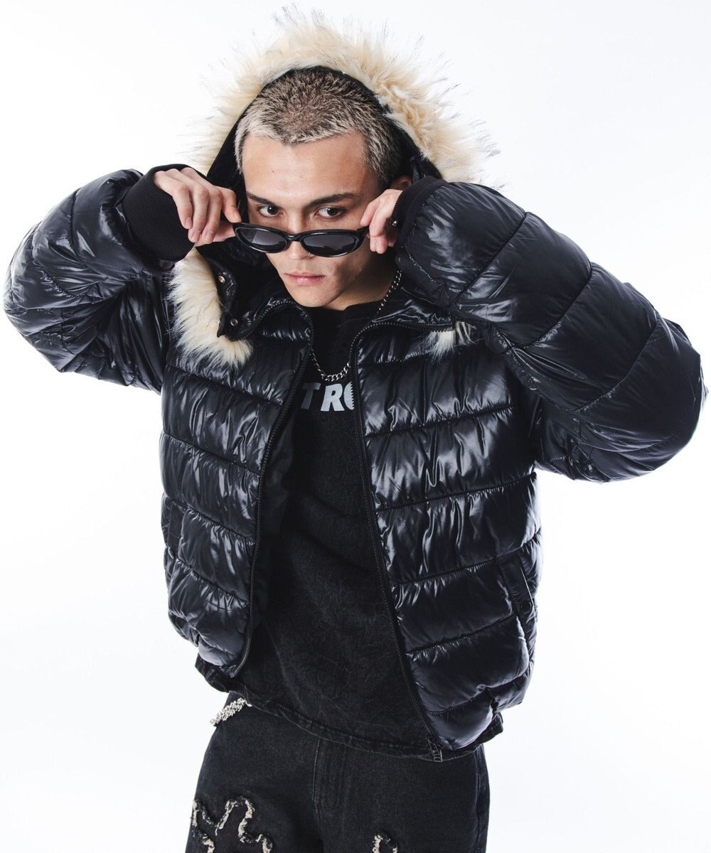 WEGO 【ユニセックス着用ITEM】2WAYシャイニーパファーフーディー 