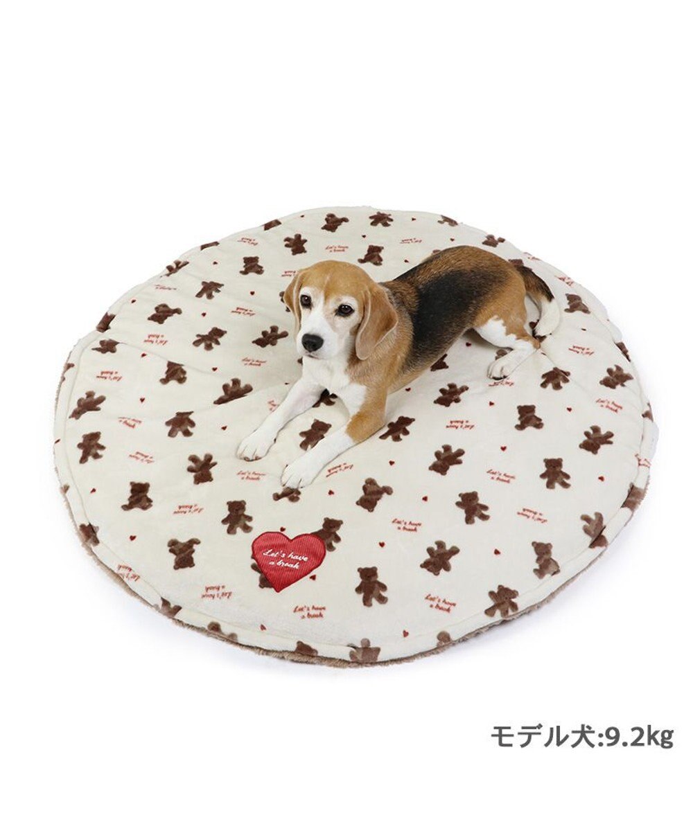PET PARADISE ペットパラダイス くまちゃん 遠赤外線 ボアマット 丸型 (105cm) 