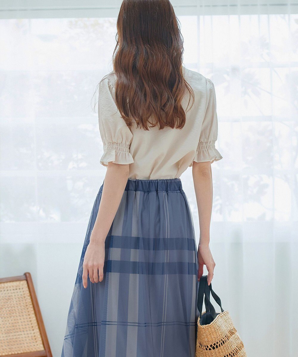 Tiaclasse 【小倉優子さん着用】チュールレースチェックスカート 