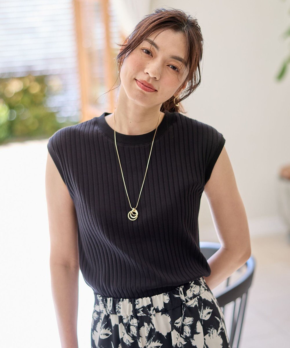 ANY L 【洗濯機可/接触冷感/UVカット】汗ジミ防止テレコノースリーブプルオーバー 