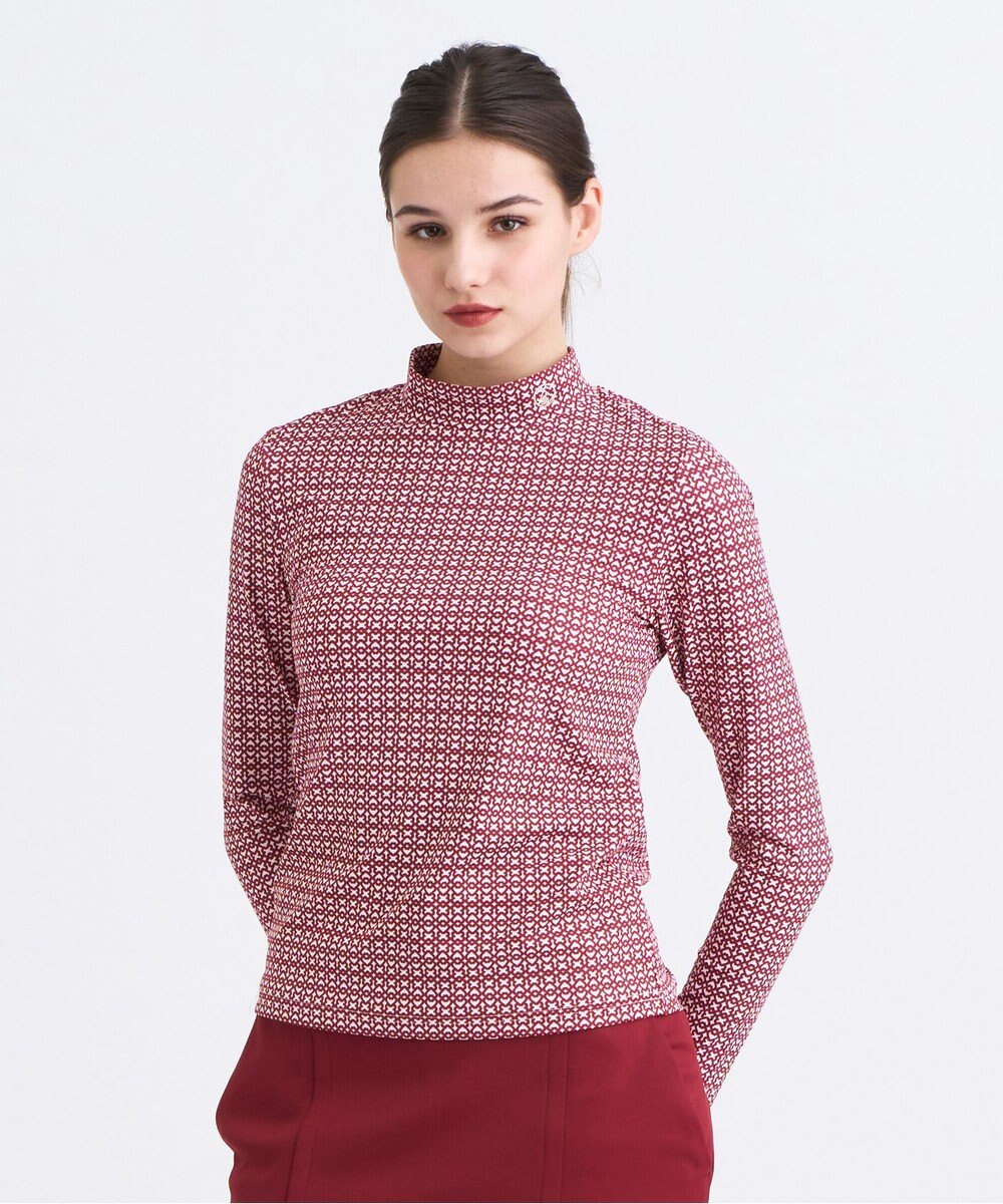 23区GOLF 【WOMEN】モノグラムプリントモックネック 