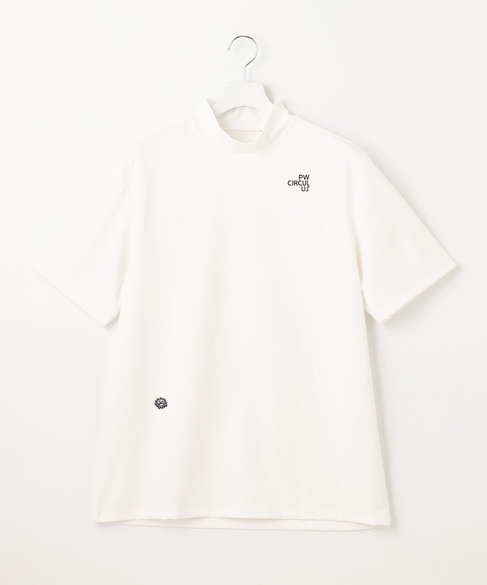 PW CIRCULUS 【MEN】【ストレッチ】バック アニマルプリント ロゴ モックネック シャツ 