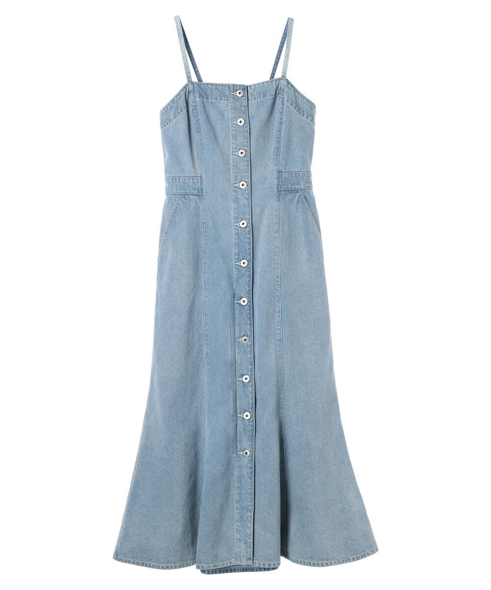 earth music&ecology ボタンキャミデニムワンピース 