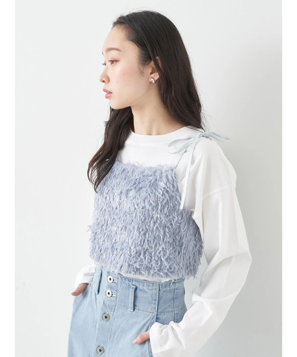 earth music&ecology 肩リボンフェザービスチェ 