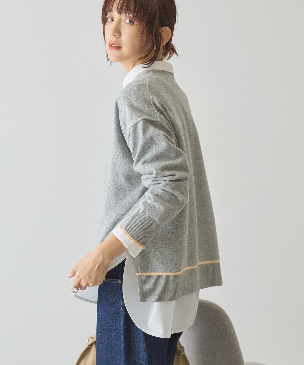 AMERICAN HOLIC バイカラークルーネックニットプルオーバー 