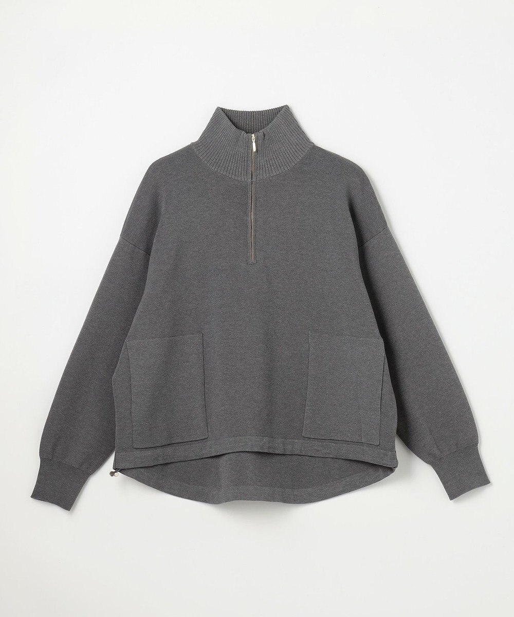 ANY L スウェットライクハーフジップニット 