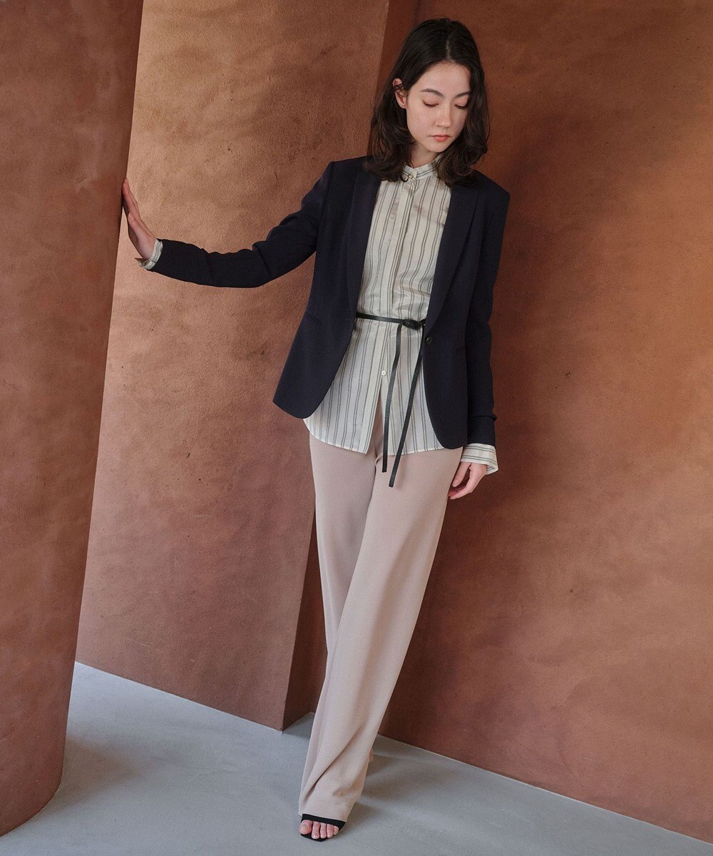 BEIGE， 【ロングセラー・新色追加】FLEUR / バックサテン イージーワイドパンツ 