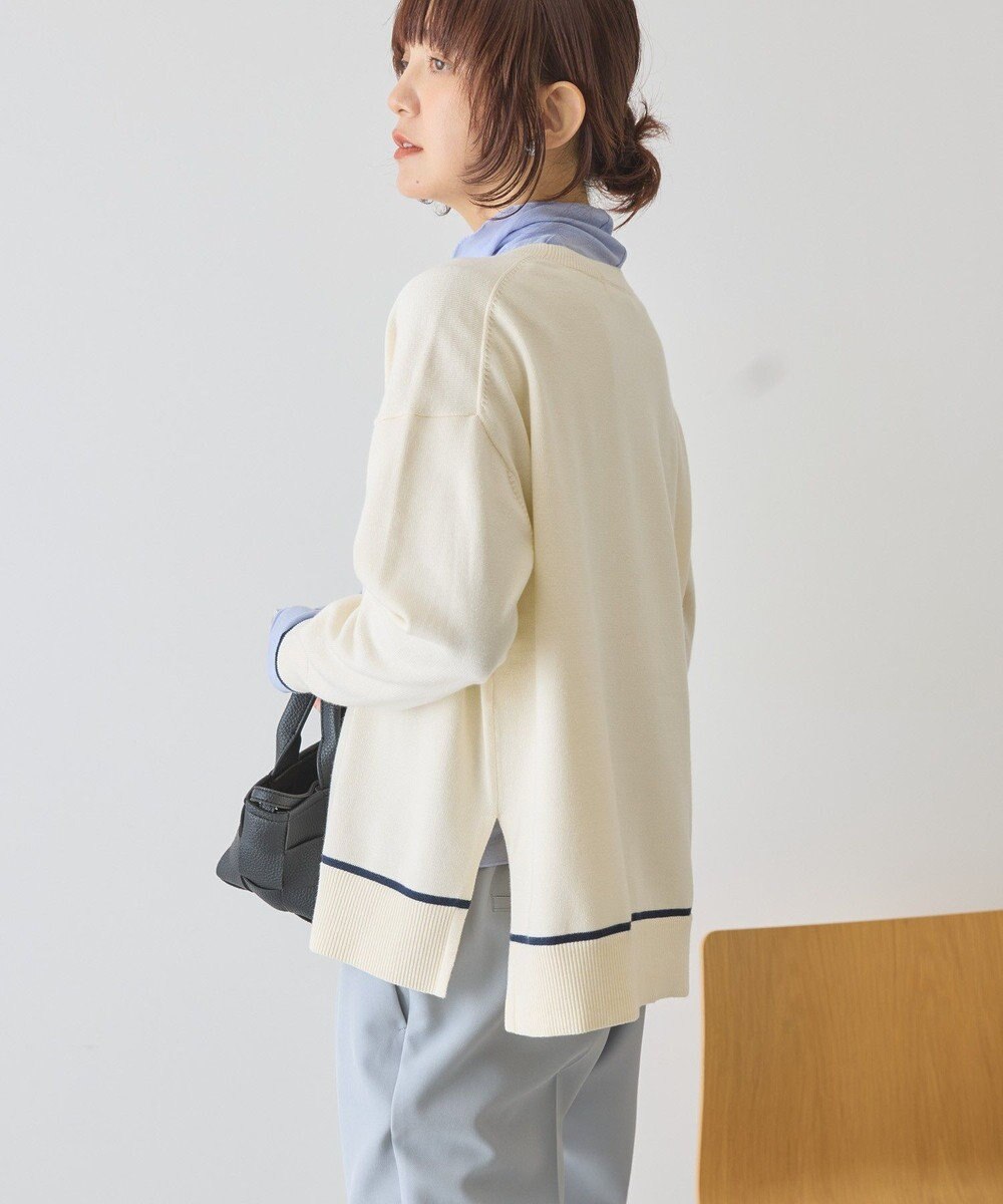 AMERICAN HOLIC バイカラークルーネックニットプルオーバー 