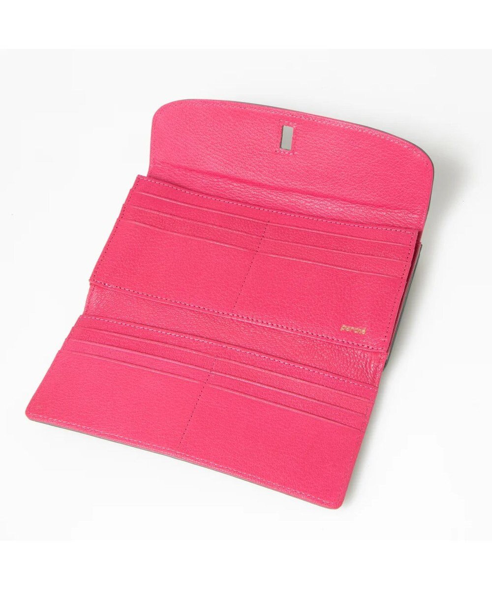 UNBILLION perche カラーコンビレザーかぶせ外がま口長財布 