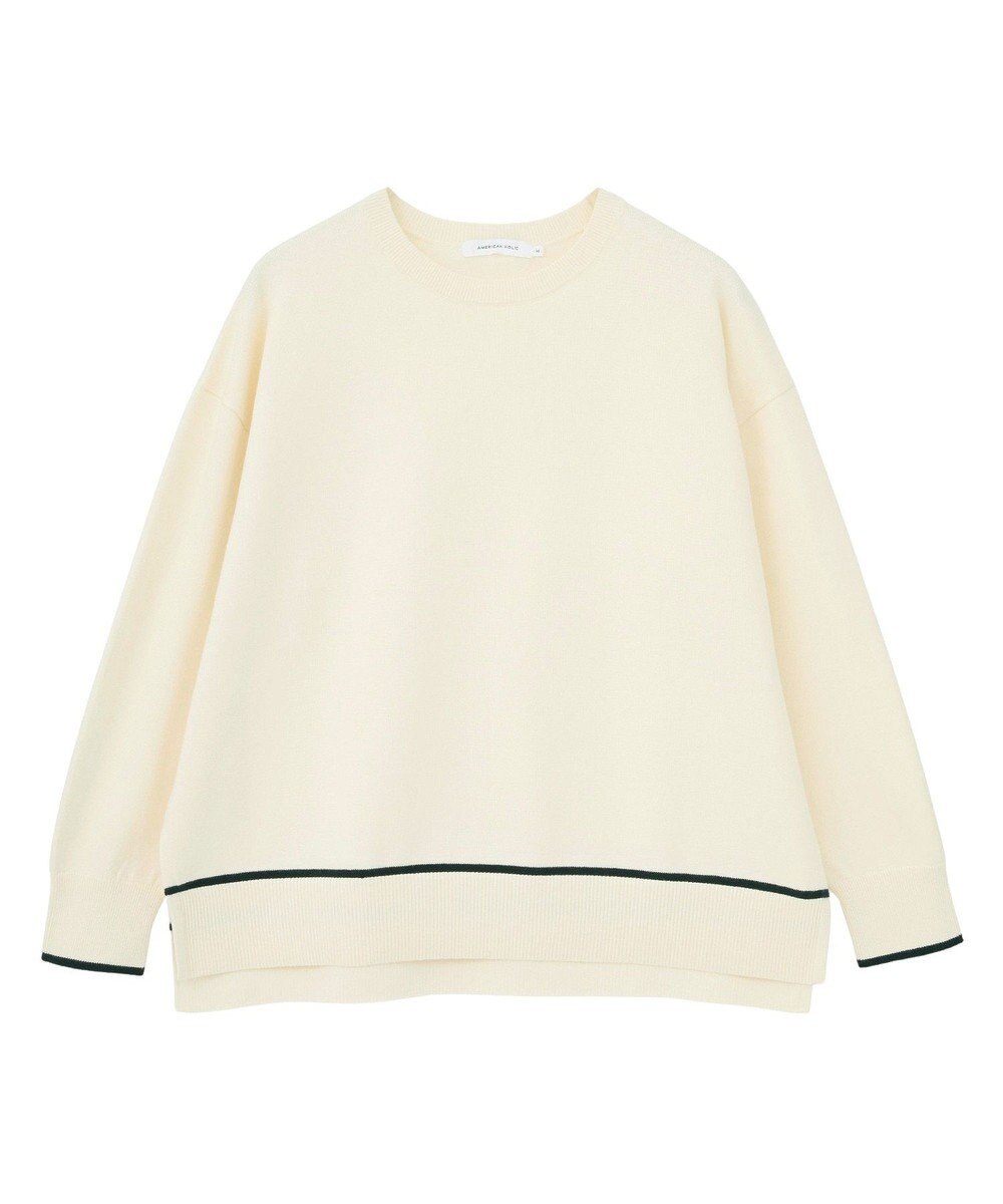 AMERICAN HOLIC バイカラークルーネックニットプルオーバー 