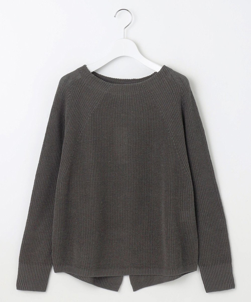 自由区 【WEB限定カラーあり・洗える】リネンミドルゲージボートネック ニット 