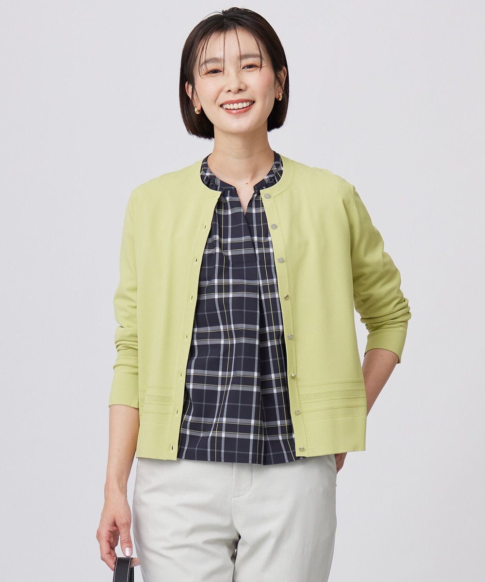 J.PRESS LADIES S 【洗える】RAYON ELITE STRETCH クルーネック カーディガン 