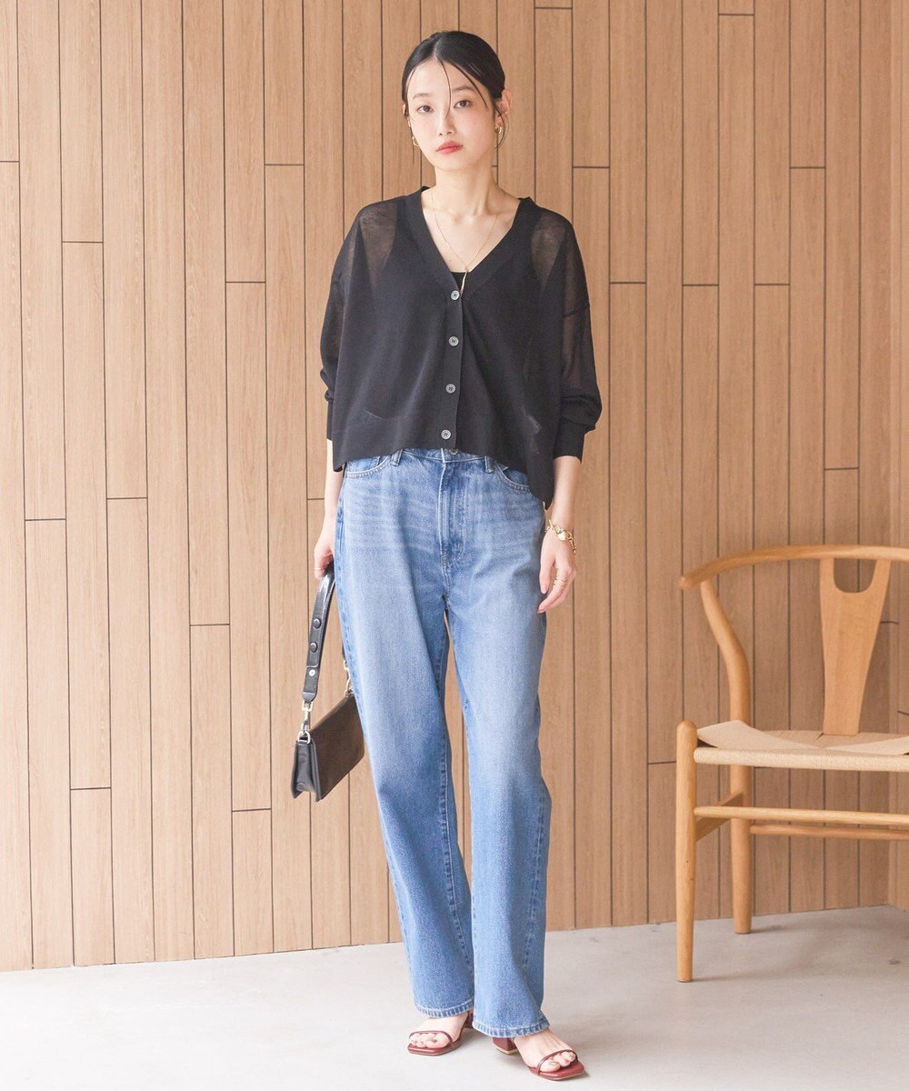 AMERICAN HOLIC ウォッシャブルショート丈シアーカーディガン 