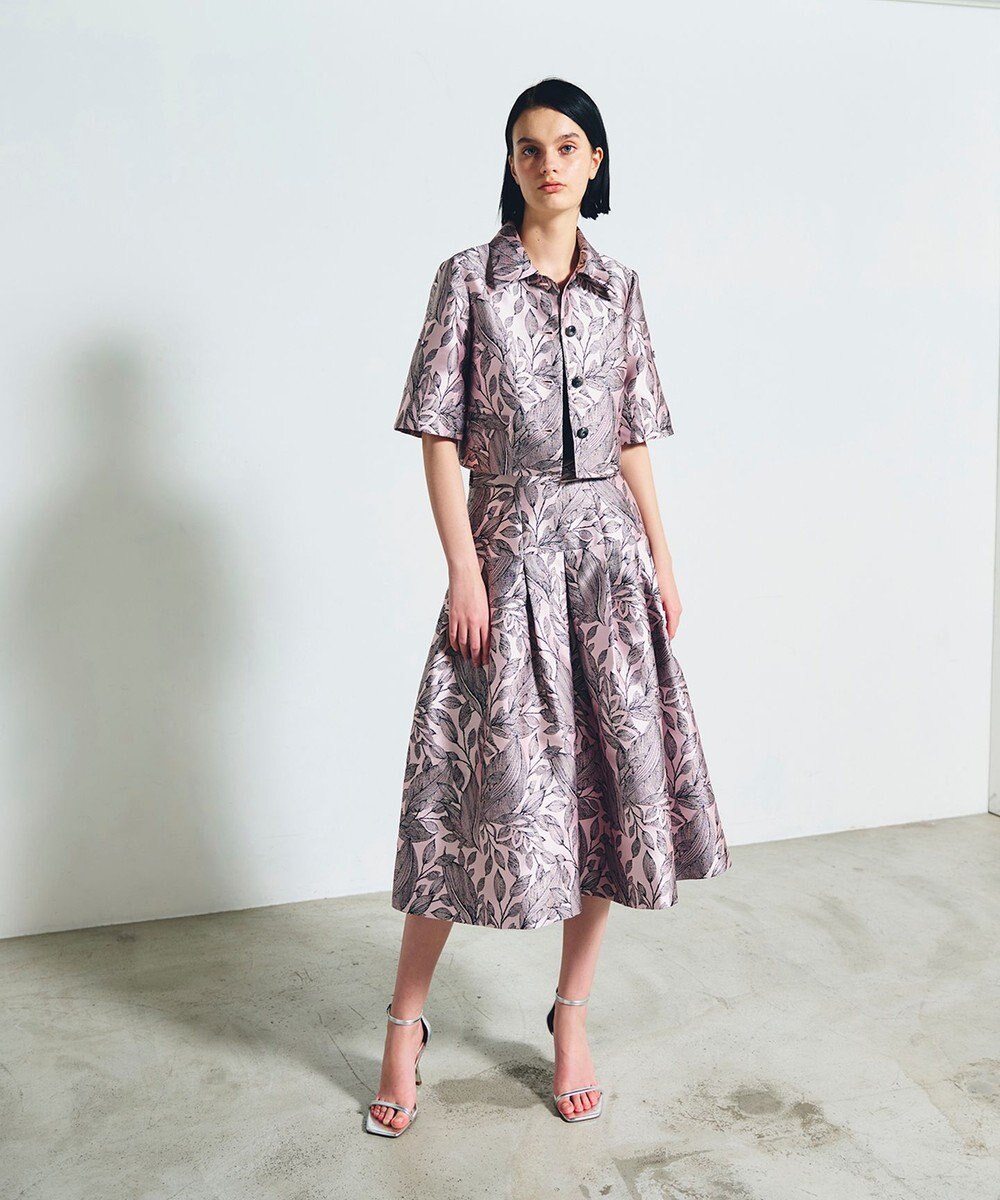 GRACE CONTINENTAL ボタニカルジャガードシャツ 